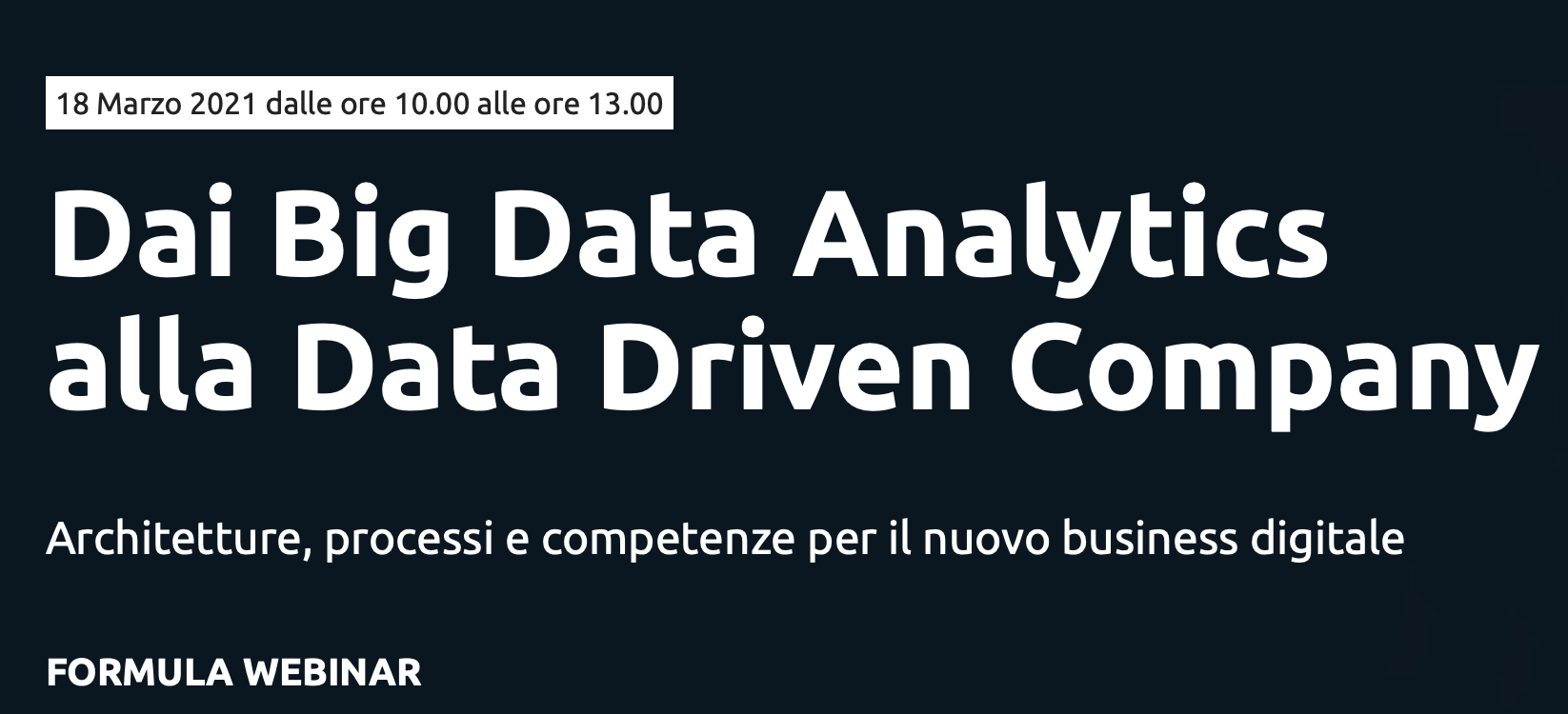 Dai Big Data Analytics alla Data Driven Company